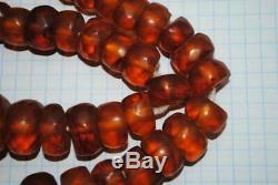 Vintage Genuine Baltic Amber Faceted Bead Necklace Butterscotch Egg Yolk 85 gr