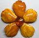 Vintage Large Natural Baltic Butterscotch Amber Flower Pin/Brooch