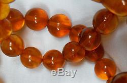 Vintage Natural Authentic Baltic Amber Butterscotch Honey Bead Necklace 44 gr