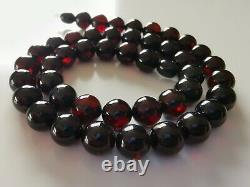 Vintage Natural BALTIC AMBER CHERRY Round 10 mm Beads Necklace
