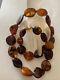 Vintage Natural Baltic Amber Cognac Honey Egg Yolk Cherry Large Necklace 78g