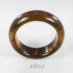 Vintage Natural Baltic Amber Cut Bangle Bracelet ID 62.4mm