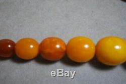 Vintage Natural Baltic Amber Egg Yolk Bead Necklace High Quality