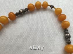 Vintage Natural Baltic Butterscotch Amber and Silver Necklace, with Earrings