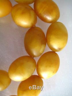 Vintage Natural Baltic Butterscotch Egg Yolk Honey Amber Bead Necklace 72g