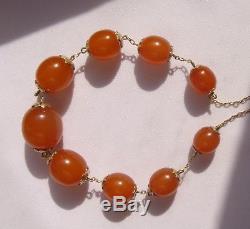 Vintage Natural Baltic Butterscotch Pressed Amber Necklace, Sterling Silver 875