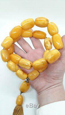 Vintage Natural Butterscotch Egg Yolk Baltic Amber Beads Necklace 215.5 Gram