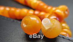 Vintage Natural Butterscotch Egg Yolk Baltic Amber Beads Necklace 57,15g