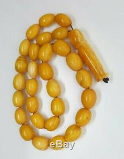 Vintage Natural Butterscotch Egg Yolk Baltic Amber Islamic Rosary Prayer 23.5 Gr