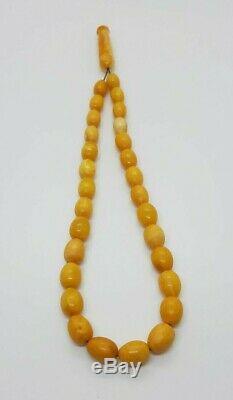 Vintage Natural Butterscotch Egg Yolk Baltic Amber Islamic Rosary Prayer 23.5 Gr