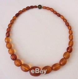 Vintage Natural Genuine Faceted Baltic Cognac Honey Amber Bead Necklace
