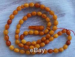 Vintage Natural Genuine German Baltic Butterscotch Amber- Islamic prayer beads
