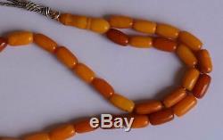 Vintage Natural Genuine German Baltic Butterscotch Amber- Islamic prayer beads