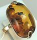 Vintage Original Soviet Rose Gold Ring with Natural Baltic Amber 583 14K USSR