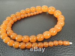 Vintage Pressed Natural Real Baltic Butterscotch Amber Egg Yolk Beads Necklace