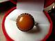 Vintage Soviet Russian Sterling Silver Ring 100% Genuine Royal Baltic Amber
