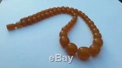 Vintage USSR Russian Natural Baltic Pressed AMBER necklace 31gr 70s
