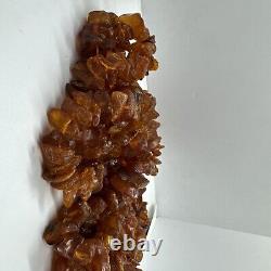 Vintage Unpolished Chunky Amber Nugget Long Necklace Baltic Amber 190 gr