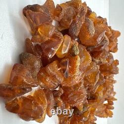 Vintage Unpolished Chunky Amber Nugget Long Necklace Baltic Amber 190 gr