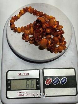 Vintage amber natural beads of the times of the USSR, 65 gramm