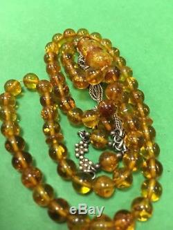 Vintage beautiful Small Natural baltic amber islamic prayer 66 beads 14 G
