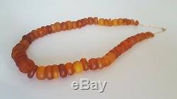 Vintage natural Baltic Amber beaded necklace 31.85g / 44.5cm