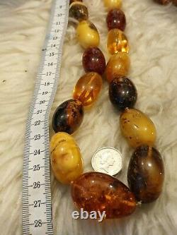 Vintage real butterscotch amber necklace 83 grmes