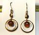 Vtg ESTATE DESIGNER RUSSIAN BALTIC AMBER 16k ROSE GOLD DANGLE DROP EARRINGS 5.8g