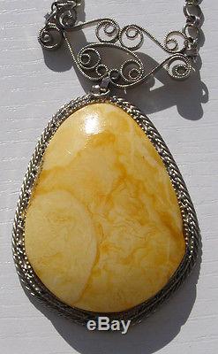 Wow Super Color Tiger Natural Baltic Amber Stone Pendant Butterscotch Egg Yolk
