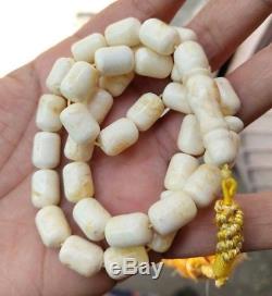 White Baltic Amber Tasbih, 100% Natural Made From One Stone, Refno nI90