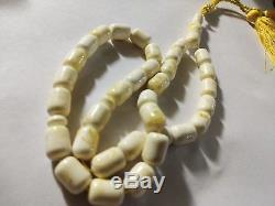 White Baltic Amber Tasbih, 100% Natural Made From One Stone, Refno nI90