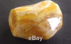 White Royal Marbled Tiger Natural Baltic Amber Stone 35.9 Gr