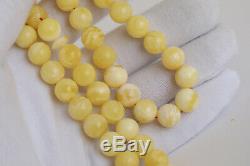 White amber rosary 50.4g 9.5mm Natural Baltic misbah tesbih 81 beads kahrab PL