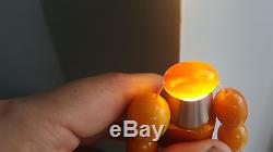 Wonderful! Alpha plus natural egg yolk Baltic amber antique set of beads